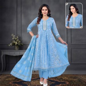 Ladies Mulmul Cotton Embroidery Kurti Pant Set