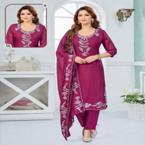 Ladies Rayon Embroidery Kurti Pant Set