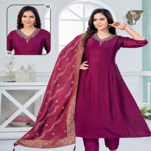 Ladies Silk Embroidery Kurti Pant Set