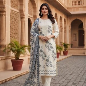 Ladies Cotton Printed Kurti Pant Set
