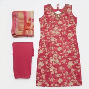 Ladies Silk Printed Sleeveless Kurti Pant Set